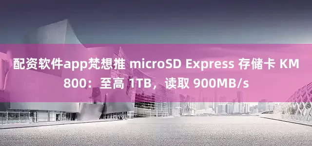 配资软件app梵想推 microSD Express 存储卡 KM800：至高 1TB，读取 900MB/s